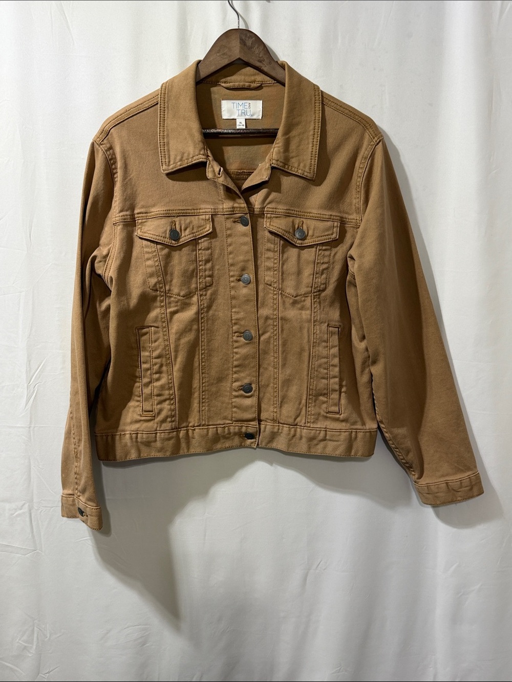 Time and Tru Brown Cotton Trucker Jacket